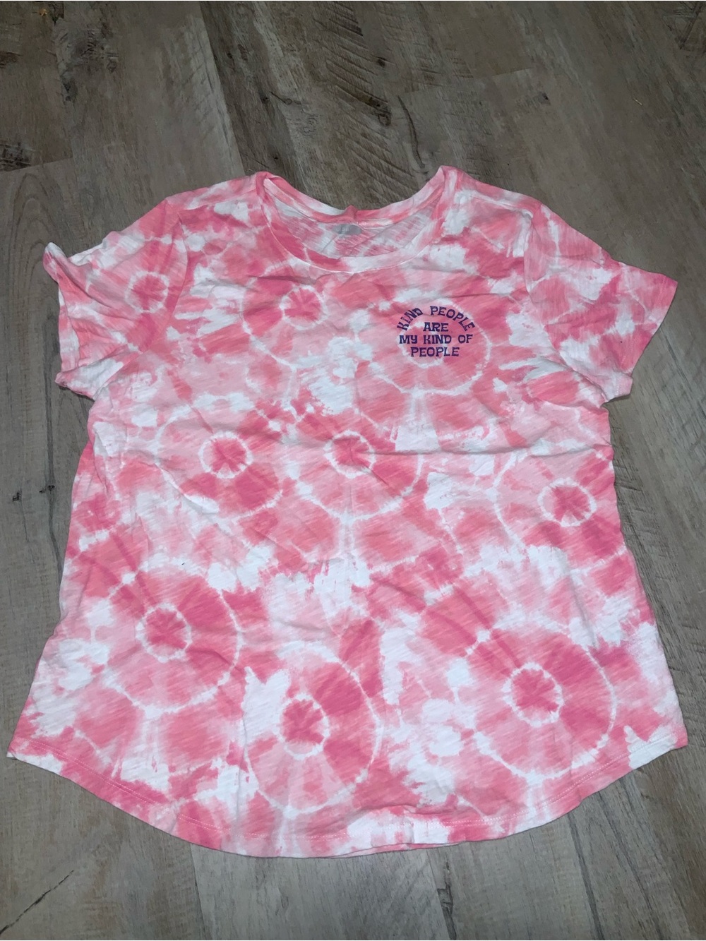 (Bin 28) Old Navy, Pink and white tie dye t-shirt, Size L